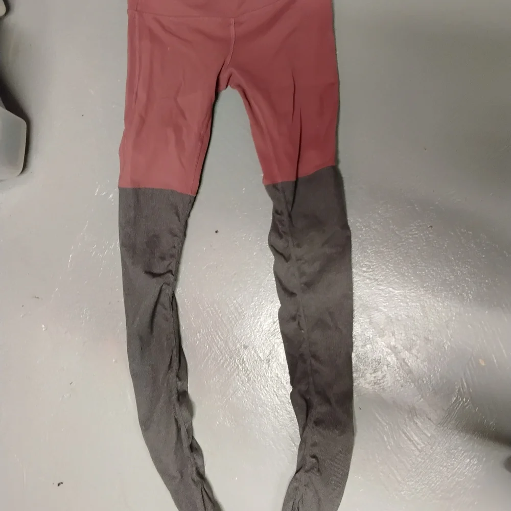 ALO Yoga Burgundy and Gray Leggings